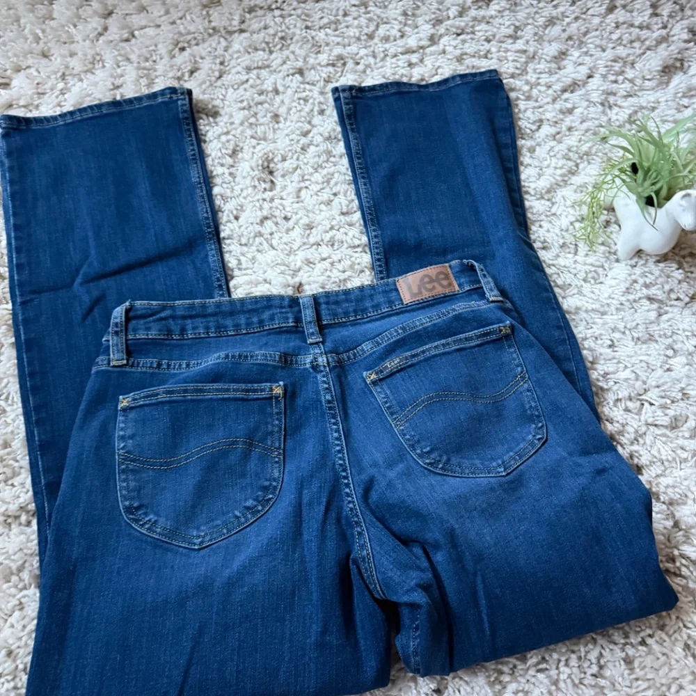 Lee Classic women’s dark Blue Flare boot cut super cute denim Jeans your style w - Picture 5 of 7